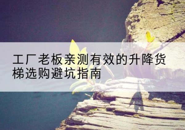 土默特右旗升降货梯怎么选-工厂老板亲测有效的升降货梯选购避坑指南